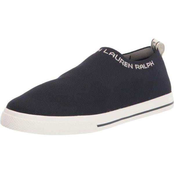 Lauren Ralph Lauren Jordyn Slip On Sneaker Breathable Classic Round Toe Pull on Flat Canvas Shoes for Women