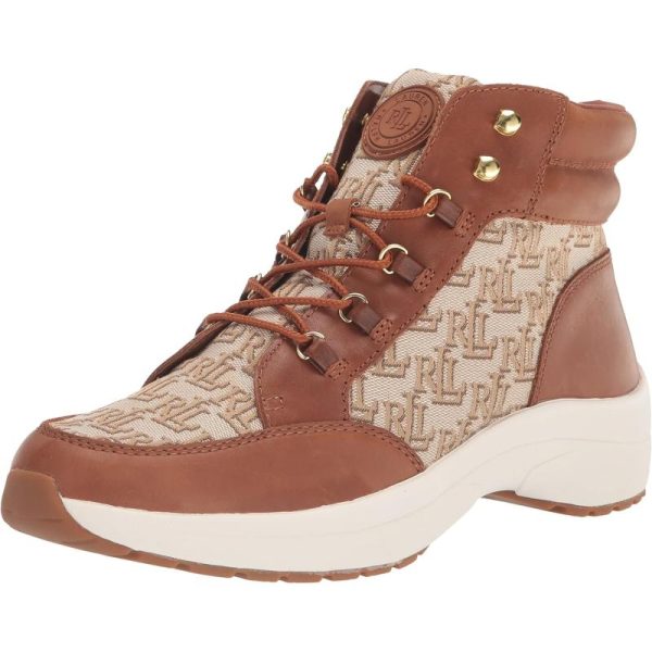 Lauren Ralph Lauren Womens Rylee Hiker Sneaker KhakiDEEP Saddle TAN 85