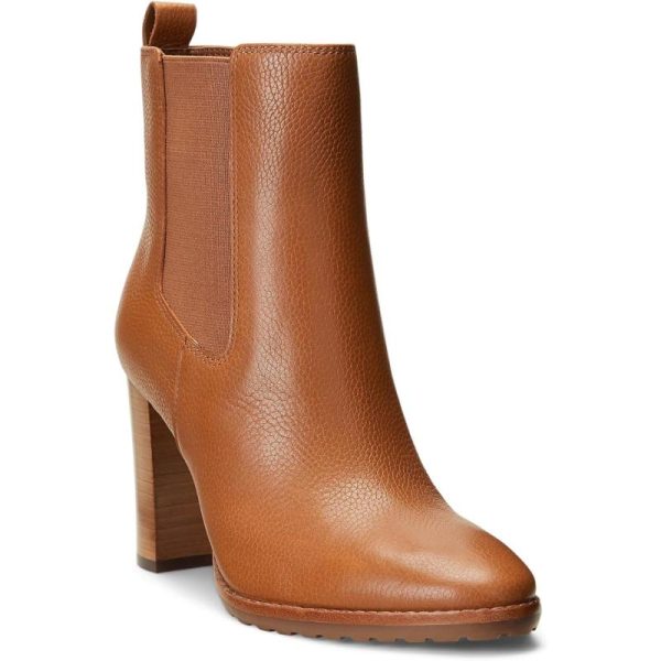 Ralph by Ralph Lauren Womens Mylah Tumbled Leather Bootie Ankle Boot